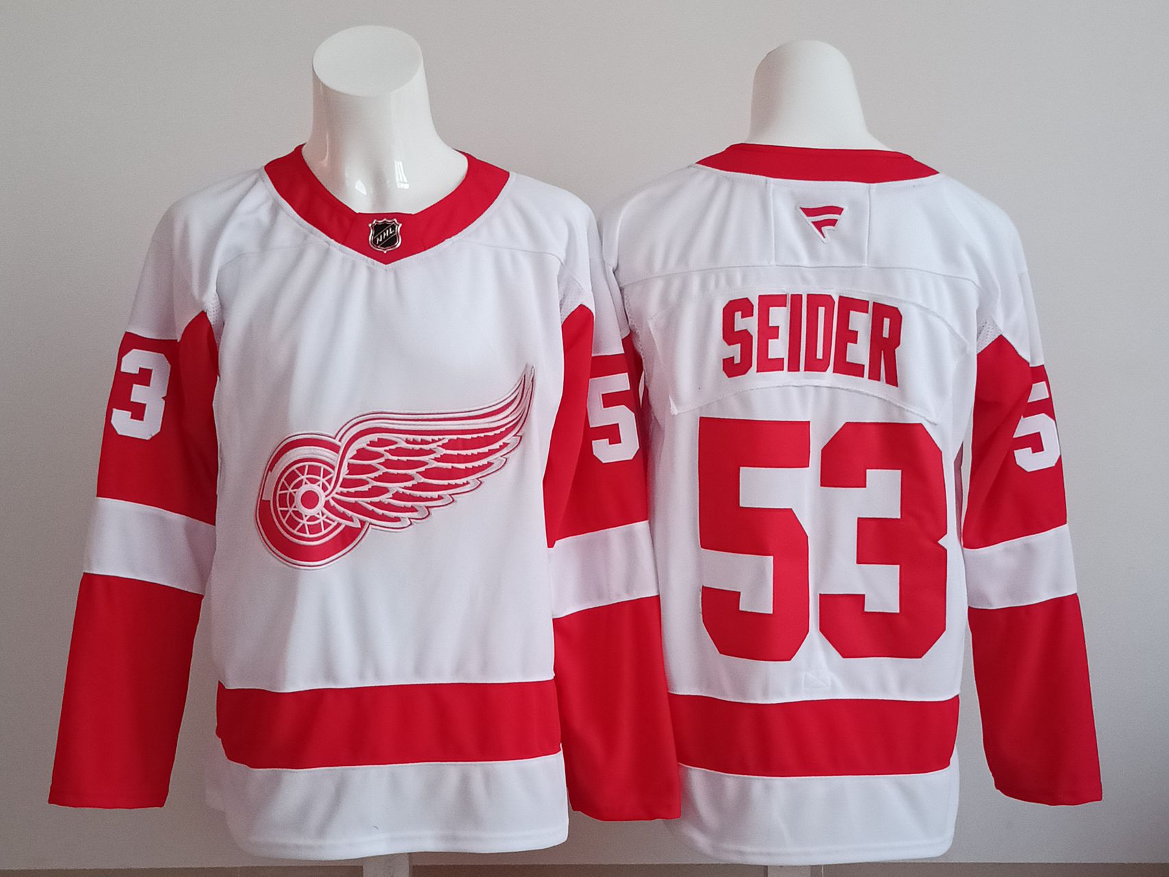 Men 2025 Detroit Red Wings #53 Seider White red NHL Jersey style 01->detroit red wings->NHL Jersey